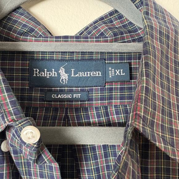 Vintage Polo Ralph Lauren Mens Classic Fit Shirt XL Plaid Long Sleeve Button - Picture 2 of 4